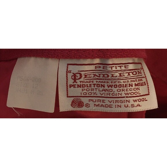 Pendleton Skirt Women's Size 12 Petite Red Stretch Waist Knee Length - Picture 7 of 7